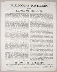 Publicola's Postscript to the People of England.