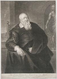 Theodorus Turquetus Mayernius, Eq. Aurat. Jacob.I.mi et Carol.I.mi. Magnae Britanniae Regum Archiater. Nat. A.D. 1572. Obiit A.D. 1654.