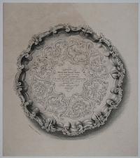 [An engraved silver salver or tray.] Presented to Edward Page Clowser, Esquire, by his Neighbours and Friends As a Small Testimonial of the many and various services rendered by him to the Parish of St. John, Hampstead;  during a long series of Years.