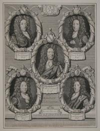 Kent. [From top-left, clockwise:] Tho. Colepeper Esq.r; David Polhill Esq.r; Iust.n Champneys Esq.r; Wm. Hamilton; Will.m Colepeper Esq.r
