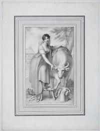 [Lady in the character of a Milkmaid.]