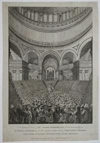A Centrical View of the Grand Amphitheatre, Erected annually in St Paul's Cathedral, for the reception of the upwards of 5000 Charity Children, of the Cities of London & Westminster, and their Environs.