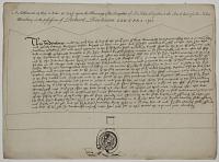 [Marriage contract, Leicestershire]  A Settlement 14 Aug. 18 Edw. 111. (1347) upon the Marriage of the Daughter of Sir John Depden to the Son & heir of Sir John Mowbray in the possession of Richard Rawlinson L.L.D & F.R.S. 1751.