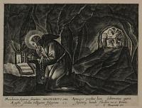 [Macarius in his cave]