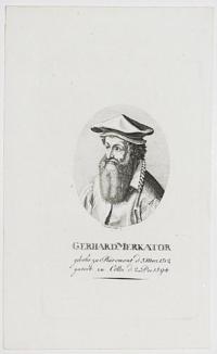 Gerhard Merkator gebohr. zu Rüremont d: 5. Merz. 1512. gestorb. Zu Cölln d: 2. Dec. 1594.