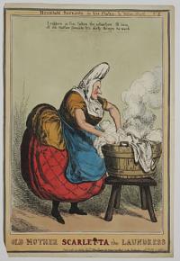Old Mother Scarletta the Laundress ------- Household Servants in Six Plates - by William Heath. No.5.