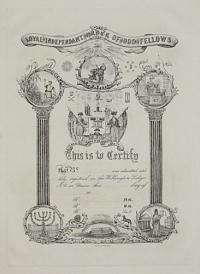 [Certificate] Loyal Independant Order of Odd Fellows.