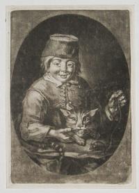 [Boy with a cat and mouse.]