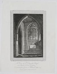 A View of St Edmund's Chapel, in the Church of East Dereham, Containing the Grave of William Cowper Esq