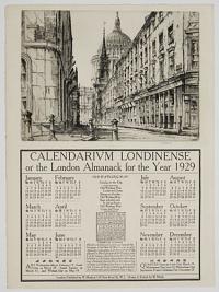 Calendarium Londinense or the London Almanack for the Year 1929. Old Watling Way, Sunday in the City.