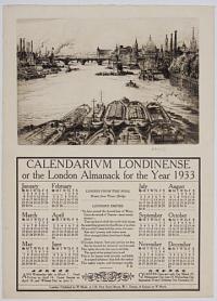 Calendarium Londinense or the London Almanack for the Year 1933. London from the Pool, Drawn from Tower Bridge.