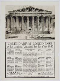 Calendarium Londinense or the London Almanack for the Year 1935. The British Museum. The Portico.