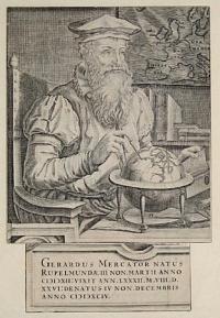 Gerardus Mercator Natus Rupelmundæ III Non. Martii Anno MDXII: Vixit Ann. LXXXII.M.VIII.D.XXVI: Denatus IV Non.Decembris Ano MDXCIV.