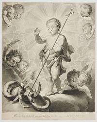 [Child Christ defeating the demon.]