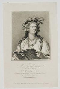 M.rs. Billington in the character of S.t. Cecilia, Engraved by M.r. Cardon from the original Picture by Sir Joshua Reynolds.