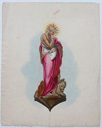 [Christ standing on a plinth, lion at his feet.]
