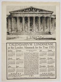 Calendarium Londinense or the London Almanack for the Year 1935. The British Museum. The Portico.