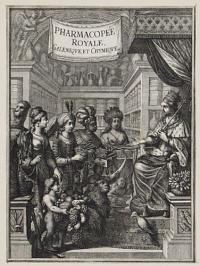 [Frontispiece to 'Pharmacopée Royale, Galenique, et Chymique' by Moyse Charas]