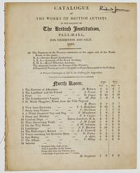 Catalogue of the Works of British Artists in the Gallery of the British Institution, Pall Mall, for Exhibition and Sale. 1836.
