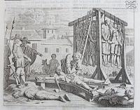 [Ceylonese rebels being hung, drawn and quartered.]