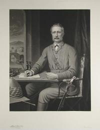 [General C. Gordon G. C.B., R.E., in his Palace at Khartoum writing his journal and last Dispatch, December 14, 1884.]