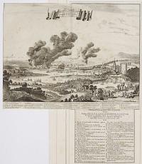 [Raid on the Medway.] Afbeelding van de Stad en Revier van Rochester, Chattam...