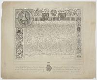 [Facsimile of the patent of nobility granted to Edmund Dunch by Oliver Comwell.]