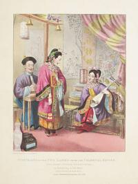 Portraits of the Two Ladies form the Celestial Empire, and their Chinese Interpreter, as Exhibiting in Pall Mall.