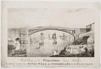 West View of the Stupendous Iron Bridge Built over the River Wear in Sunderland by Row.d Budron Esq.r M.P.