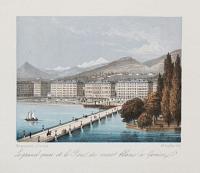 Le grand quai et le Pont du mont blanc à Genève