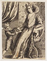 [Venetian woman taking fruit from a tray]