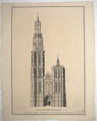 [Antwerp] Clocher de l'Eglise Cathedralle d'Anvers bati de pierre du haut en bas.