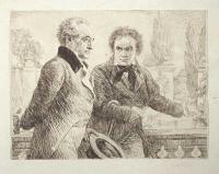 [Beethoven showing Goethe around a garden.]