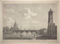 View of Blackfriars Bridge & S.t Pauls, from the Patent Shot Manufactory on the South Side of the River.