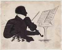[Silhouette of a violinist] Cap.t Newbery by one of his brother officers.