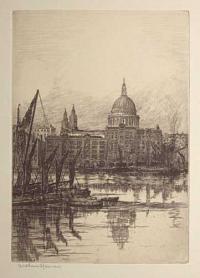[London  St. Paul's From the River.  No. 7.]