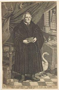 [Martin Luther] M Lutherus Islebius Theologus vixit An LXIII. Obiit Islebii Anno 1546 Febr 18.