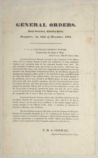 [Thomas Bowser] General Orders. Head Quarters, Ghoultry Plain, Bangalorem the 15th of December, 1824.