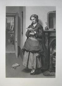 [A young woman reading a valentine.]