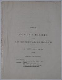 1874. Woman's Rights. An Original Epilogue.