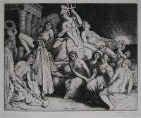 [A group of figures arranged around a statue of Britannia.]