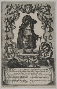 [Caricature of a dwarfish miser.]
