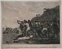 The Death of Captain James Cook, F.R.S. at Owhyhee in MDCCLXXIX.