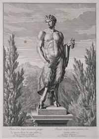 Statue dun Satyre, tenant une grappe de raisin,