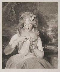 [Woman with needlework.]