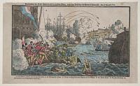 Beschiessung der Stadt Algier durch die englische Flotte, unter den Besehlen des Admirals Exmouth, den 27 August 1816.