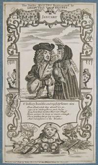 The Twelve Months Represented by Lilliputian Figures. January.
