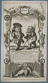 [The Twelve Months Represented by Lilliputian Figures.] July.