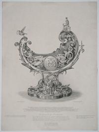 This model silver cradle is presented by a number of the Burgesses of Liverpool, to Mary Horsfall...Ye. Spirit of Ye. Legend. "Gif Leverpoole's Good Maior Sh.d Everre Bee made Fatherre Inne Hys Yeare offe Maioralltee, Thenne Sal Bee Gyften, Bye ye.