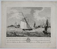 De Nieuwe Haven van Texel, met het Dorp tSchilt in't verschiet. Le Nouveau Port de Texel, avec le Village't Schilt dans le lointain.